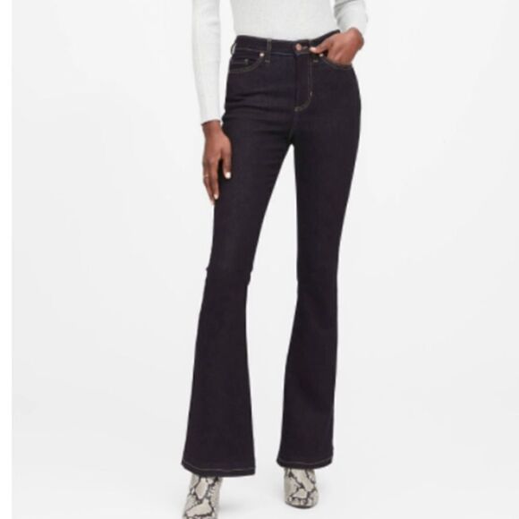 Banana republic flare jeans midi rise blue dark wash - Picture 11 of 11